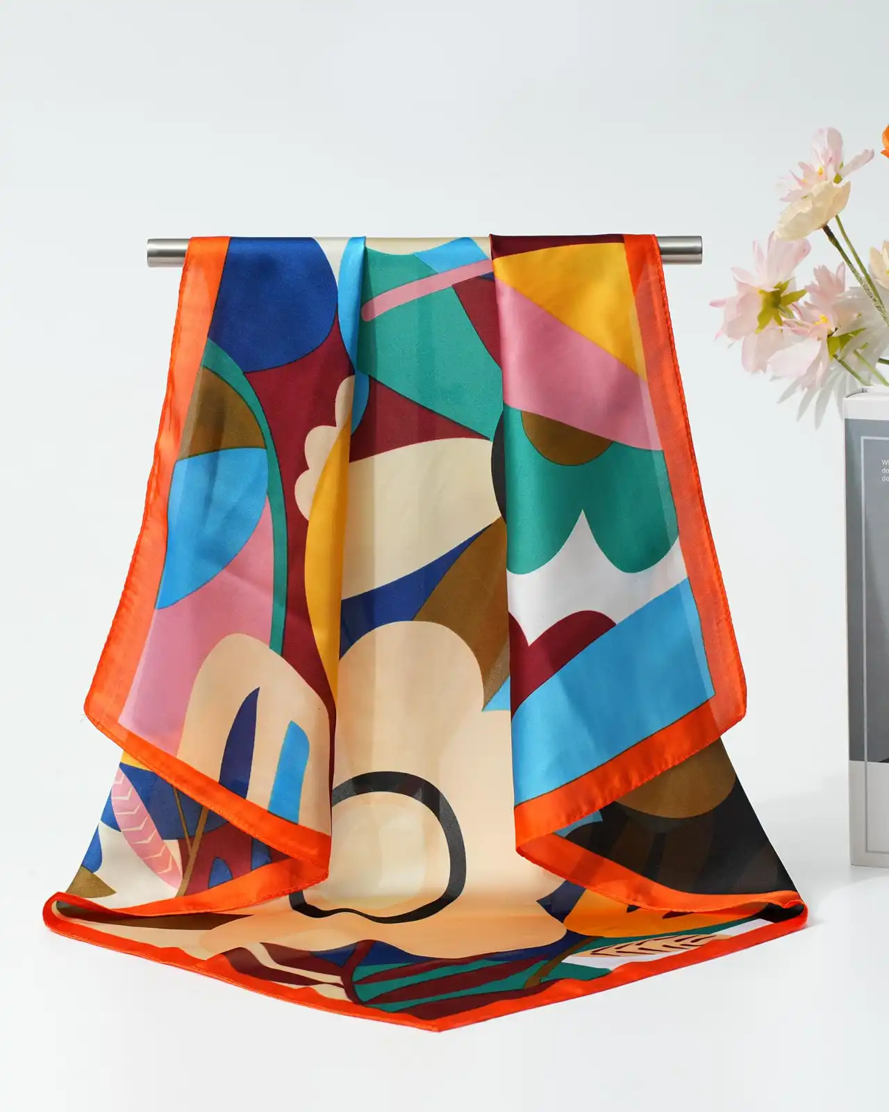 4 PCS 27.5 Inches Satin Head Scarf Silk Scarf features