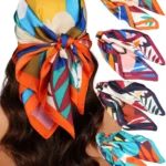 4 PCS 27.5 Inches Satin Head Scarf Silk Scarf