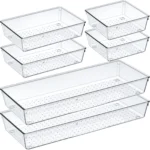 6 Pcs Large Size Clear Drawer Organizer Set