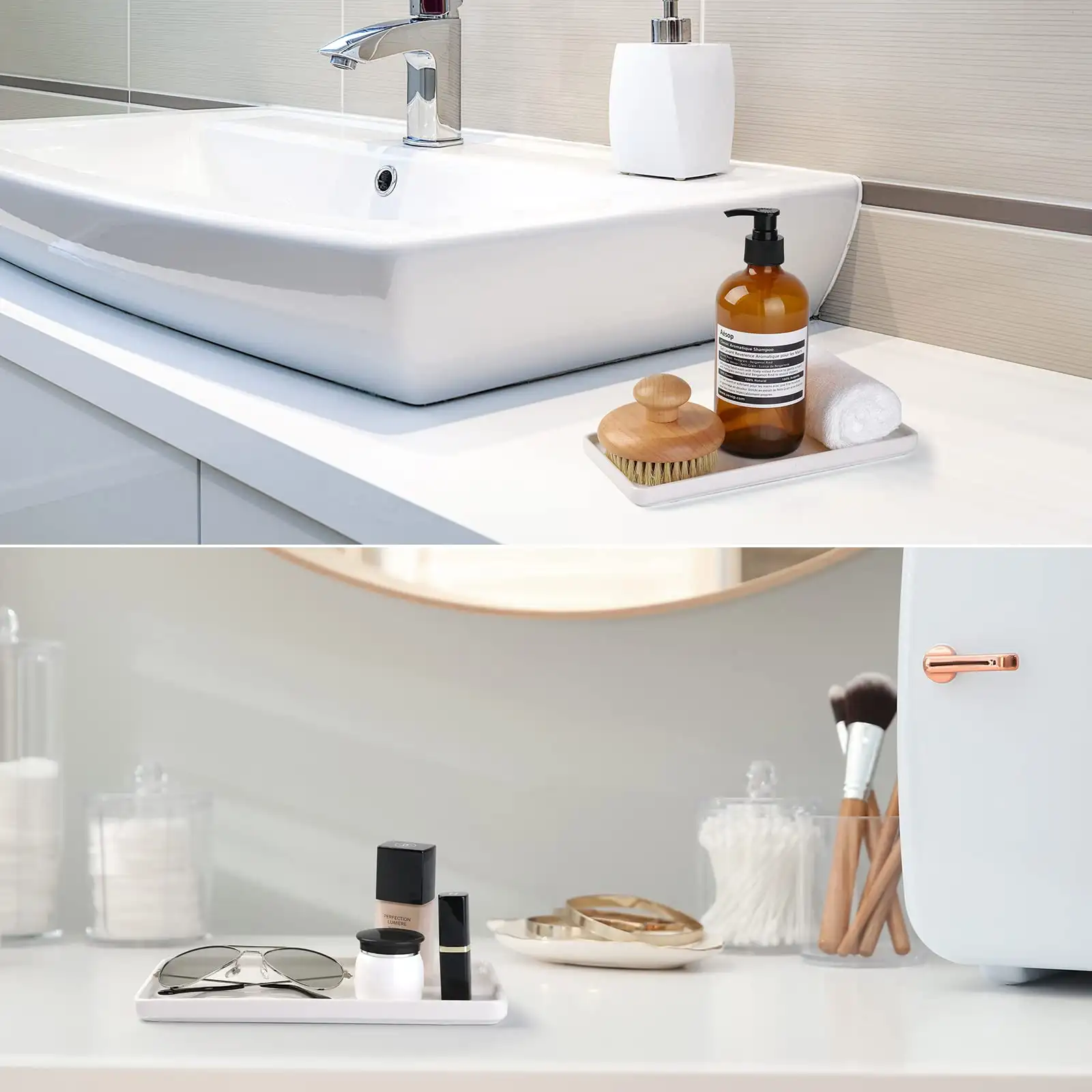 8″ Bathroom Trays – Ceramic Vanity Tray for Bathroom features