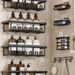 8 Pack Adhesive Rustproof Shower Caddy with Soap Dishes