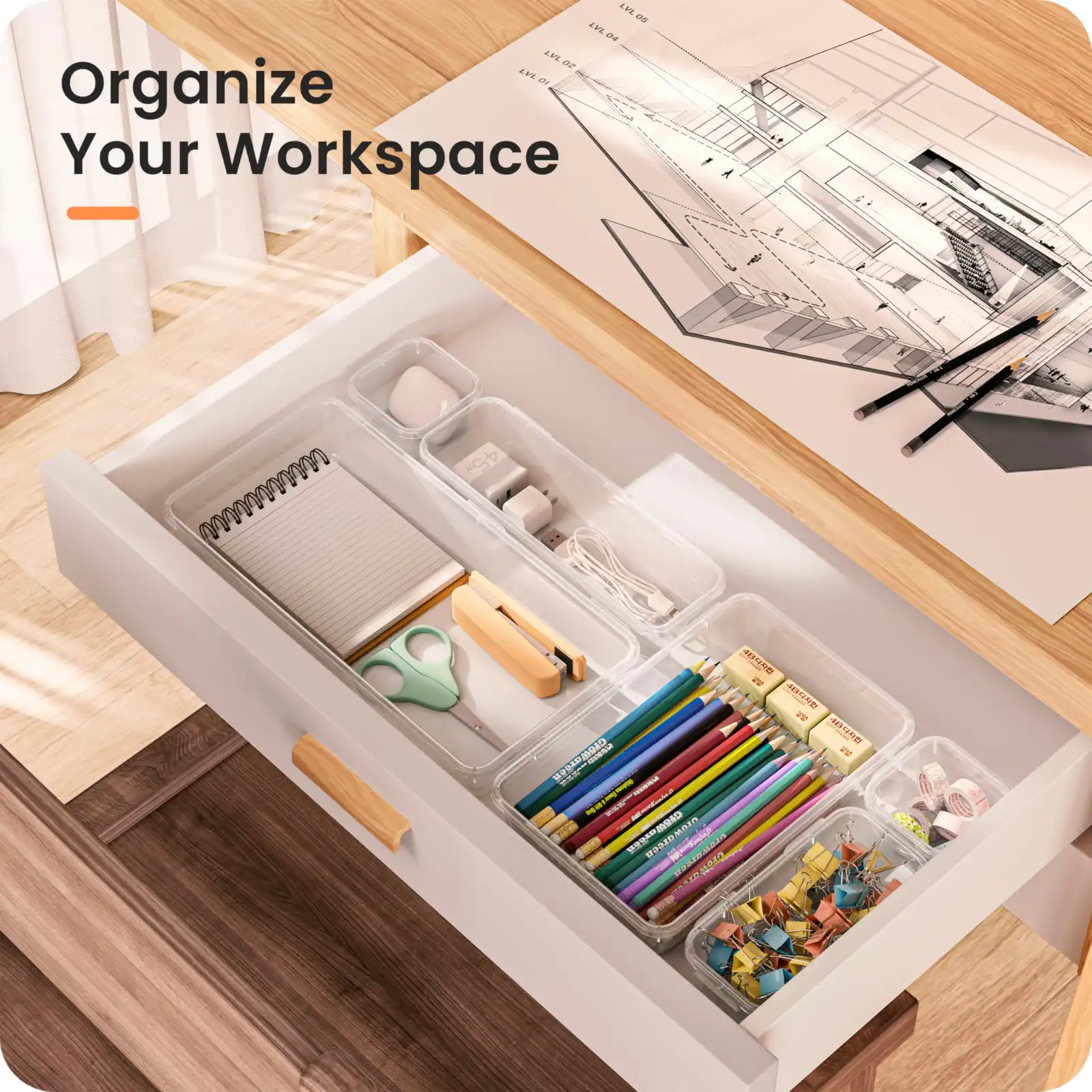 A-LuGei Drawer Organizer, Makeup organizer showcase