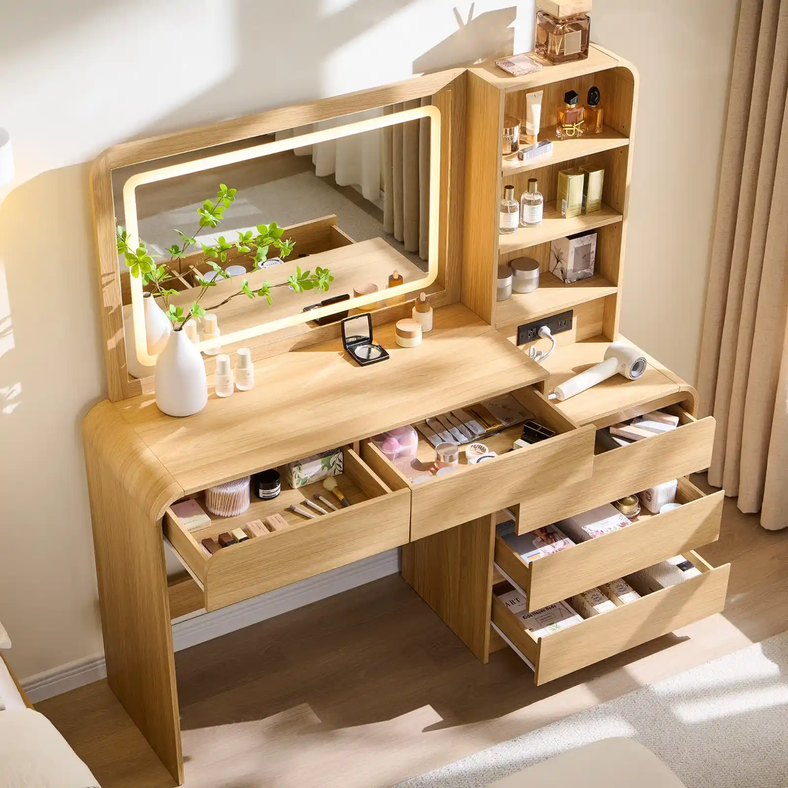Aitjunz Makeup Vanity Desk with Mirror and Lights showcase