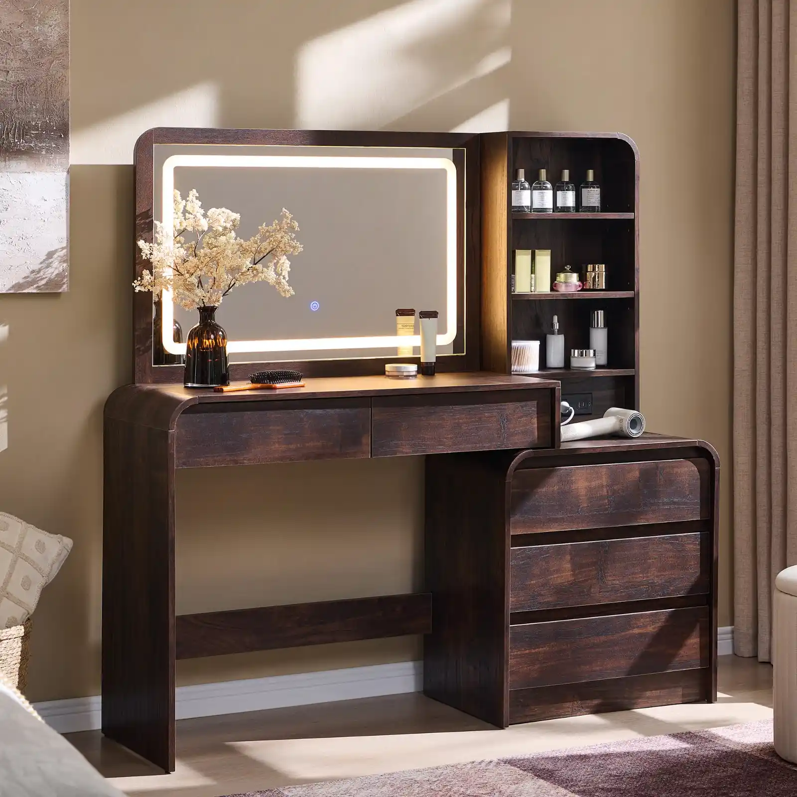 Aitjunz Makeup Vanity Desk with Mirror and Lights unboxing