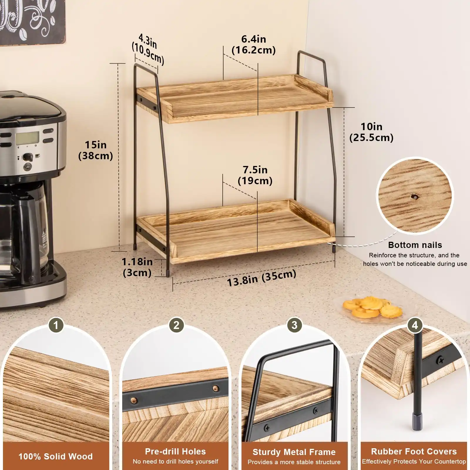 ANBOXIT Countertop Coffee Station Organizer detail