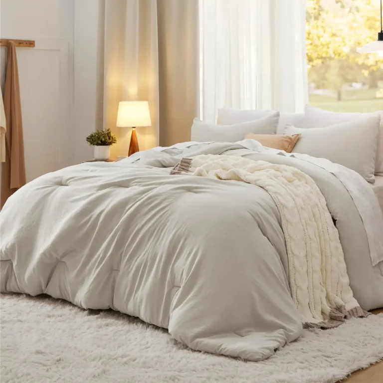 Bedsure King Comforter Set, Beige Soft Prewashed Bedding review