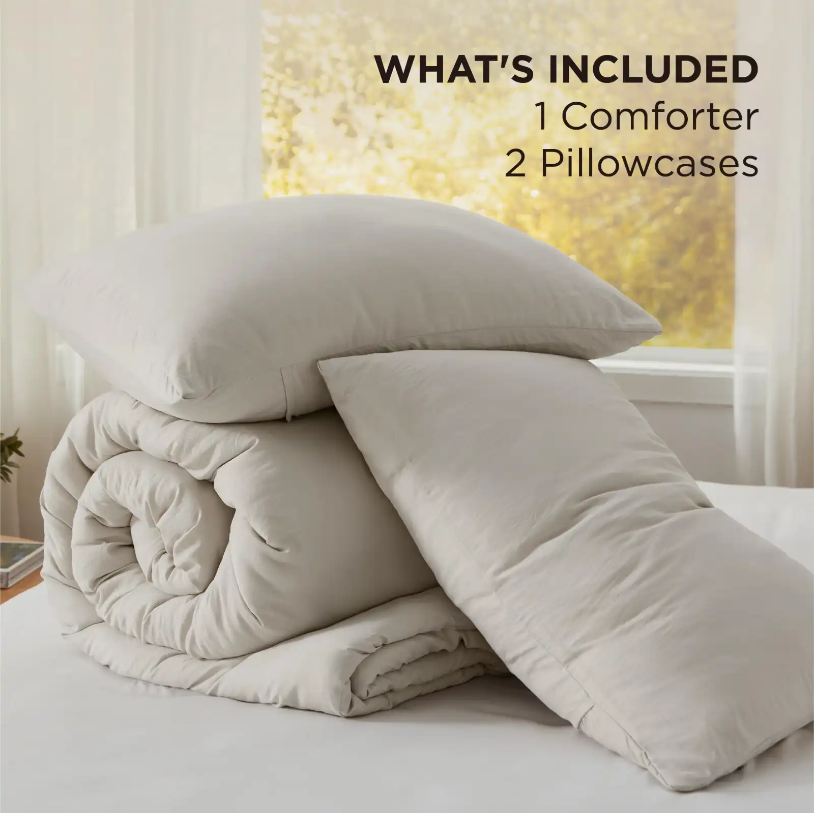 Bedsure King Comforter Set, Beige Soft Prewashed Bedding unboxing
