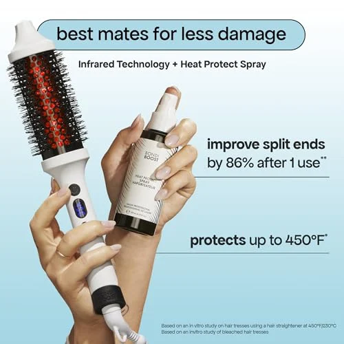 BONDIBOOST Infrared Thermal Brush – Heated Brush for Smooth, Shiny Hair features