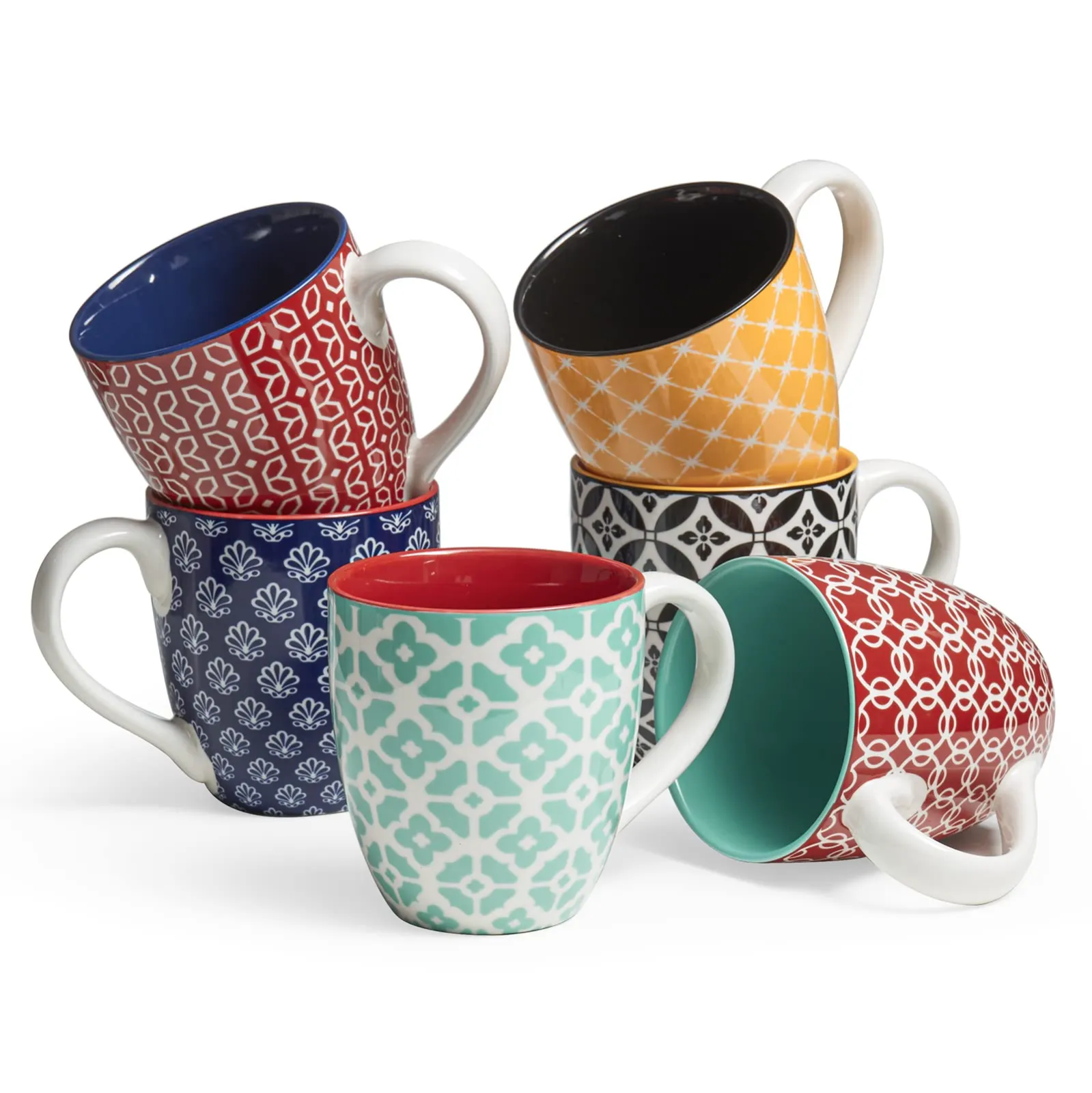 DOWAN Coffee Mugs Set of 6, 16 oz Large Porcelain Mug detail