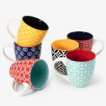 DOWAN Coffee Mugs Set of 6, 16 oz Large Porcelain Mug