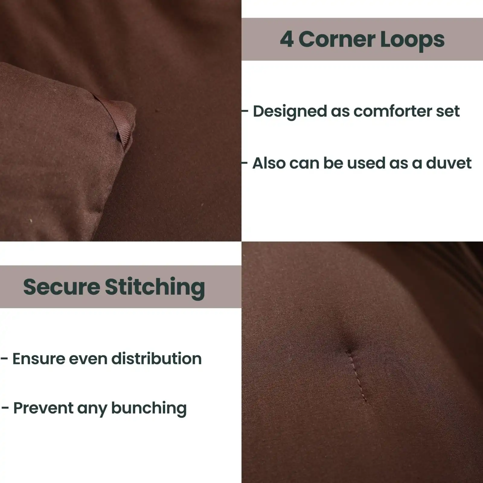Earthy Brown Comforter Queen Size, Neutral 3 Pieces features