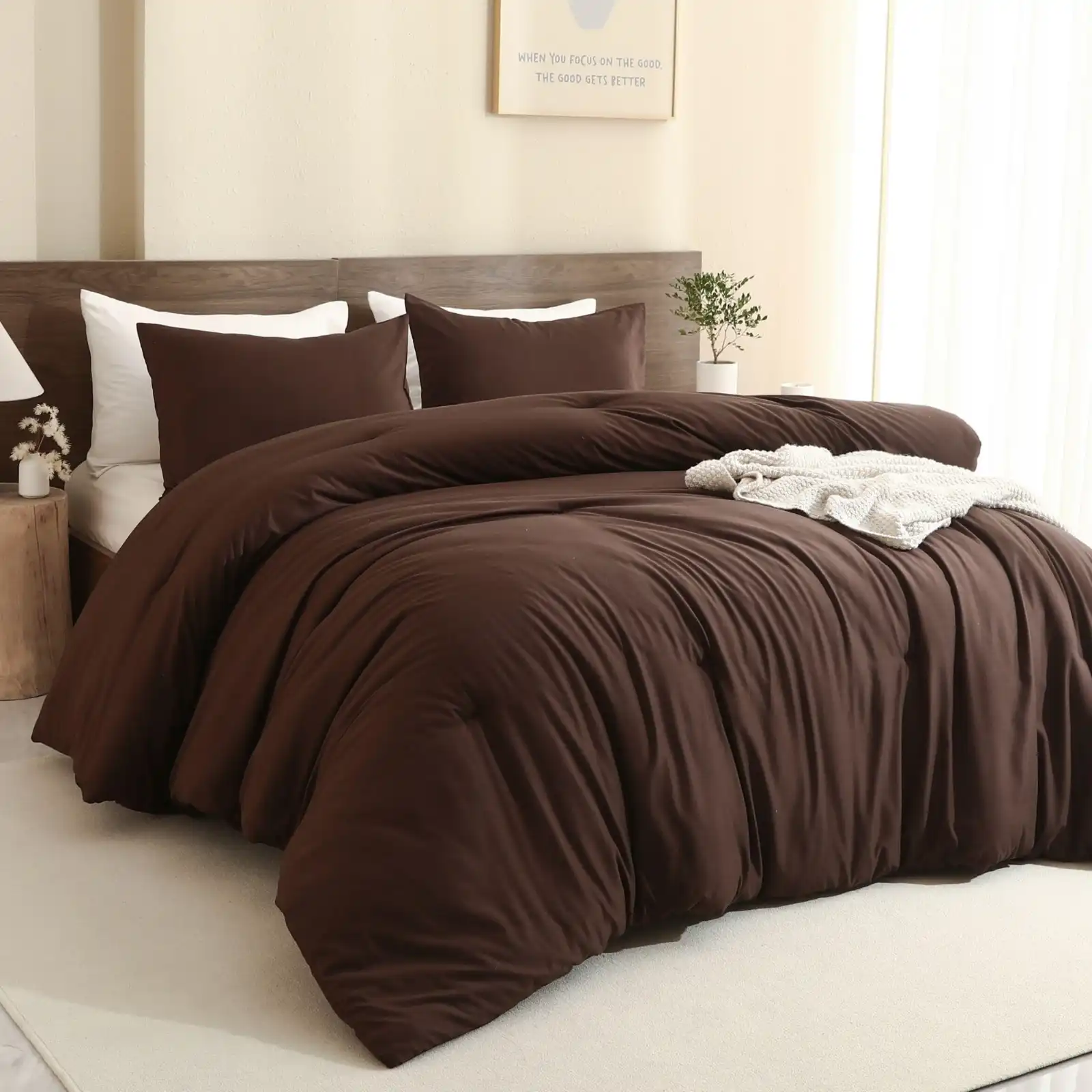 Earthy Brown Comforter Queen Size, Neutral 3 Pieces review