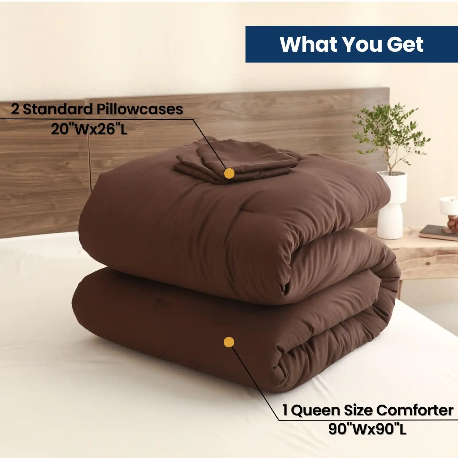 Earthy Brown Comforter Queen Size, Neutral 3 Pieces unboxing