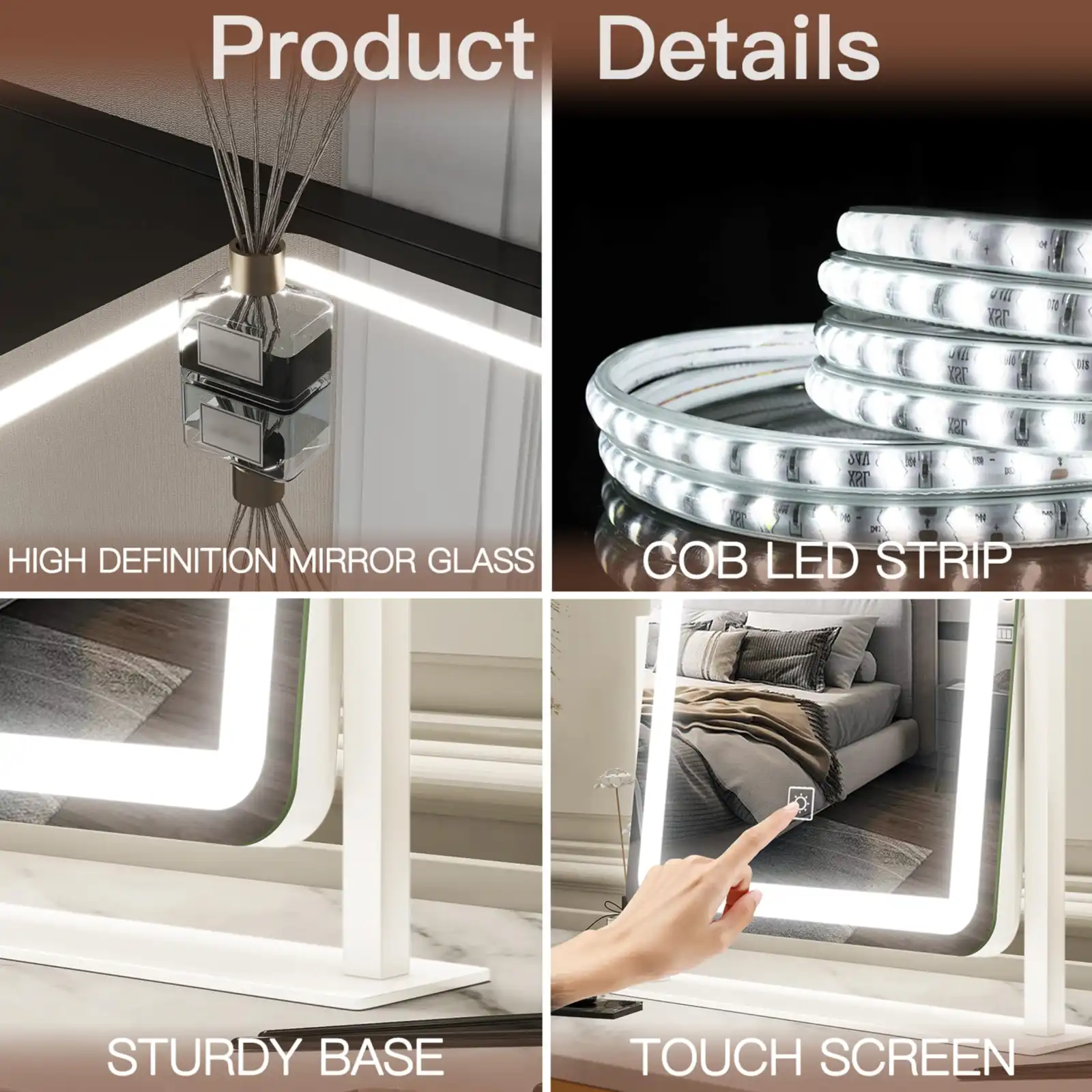 FENNIO Vanity Mirror LED Lighted for Makeup results