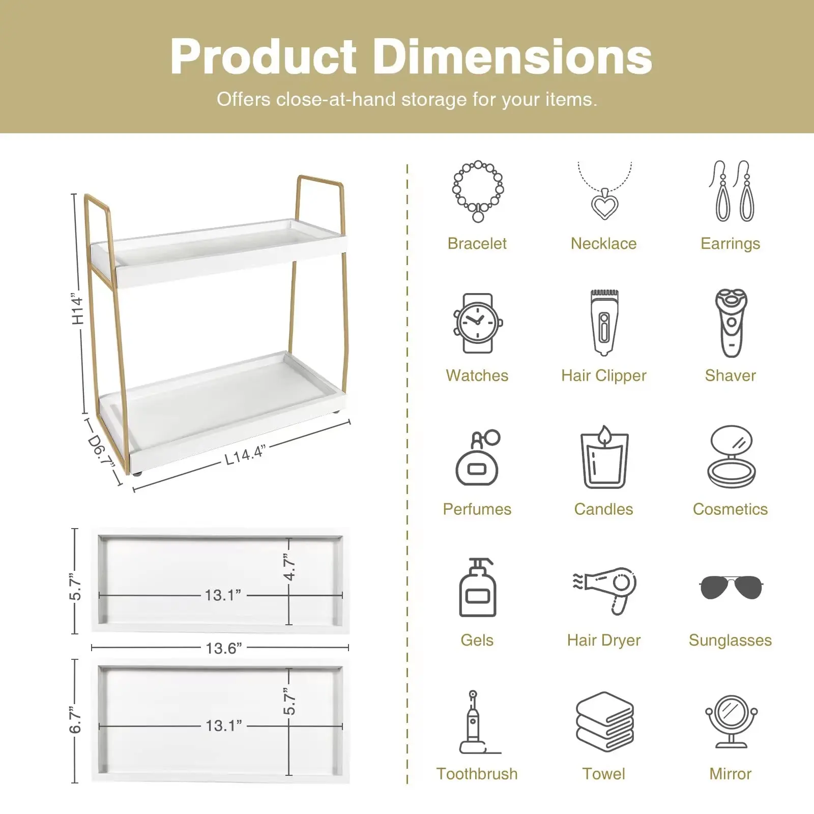 Forbena Bathroom Organizer Countertop, Counter Organizer for Bathroom detail