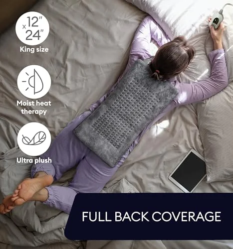 GENIANI Electric Heating Pad – Relief for Back Pain & Cramps features