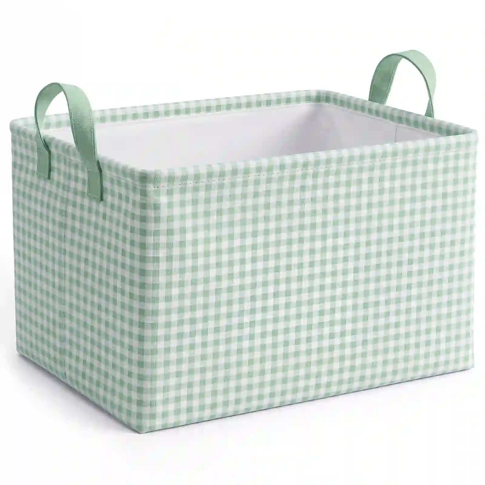 Hushee Pink Checkered Storage Basket Collapsible Gingham Organizer showcase