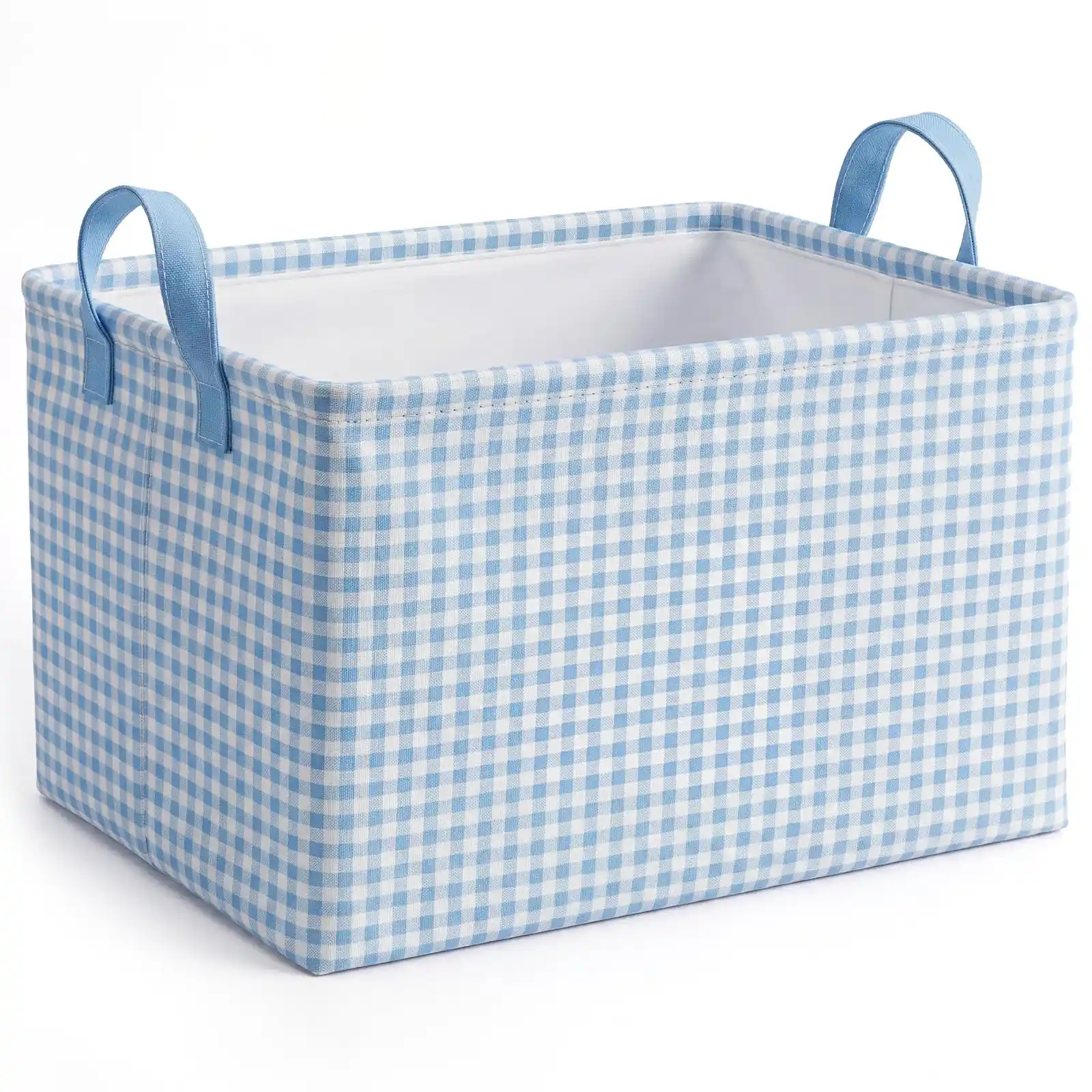 Hushee Pink Checkered Storage Basket Collapsible Gingham Organizer usage