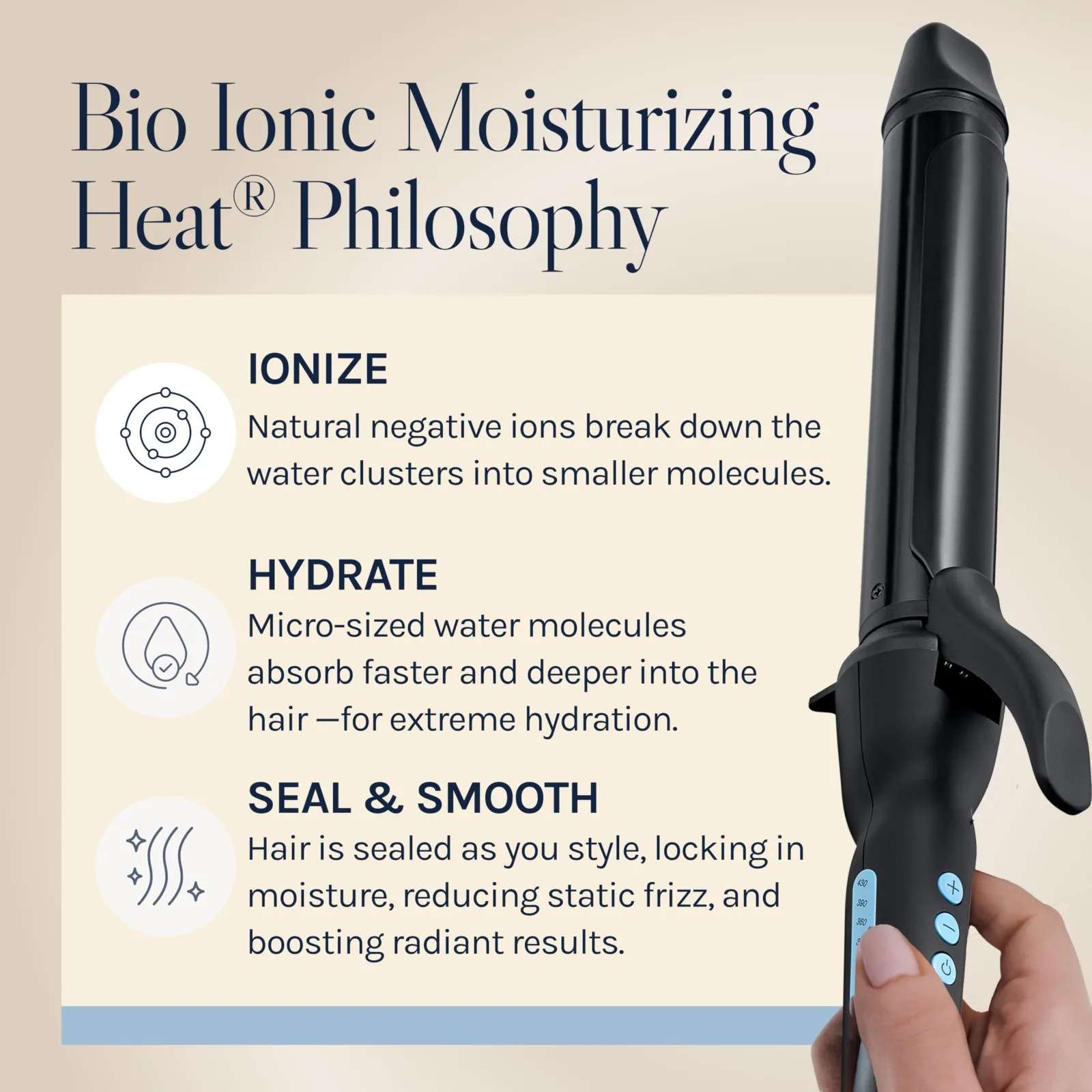 Long Barrel Curling Iron with Moisture Heat Technology results