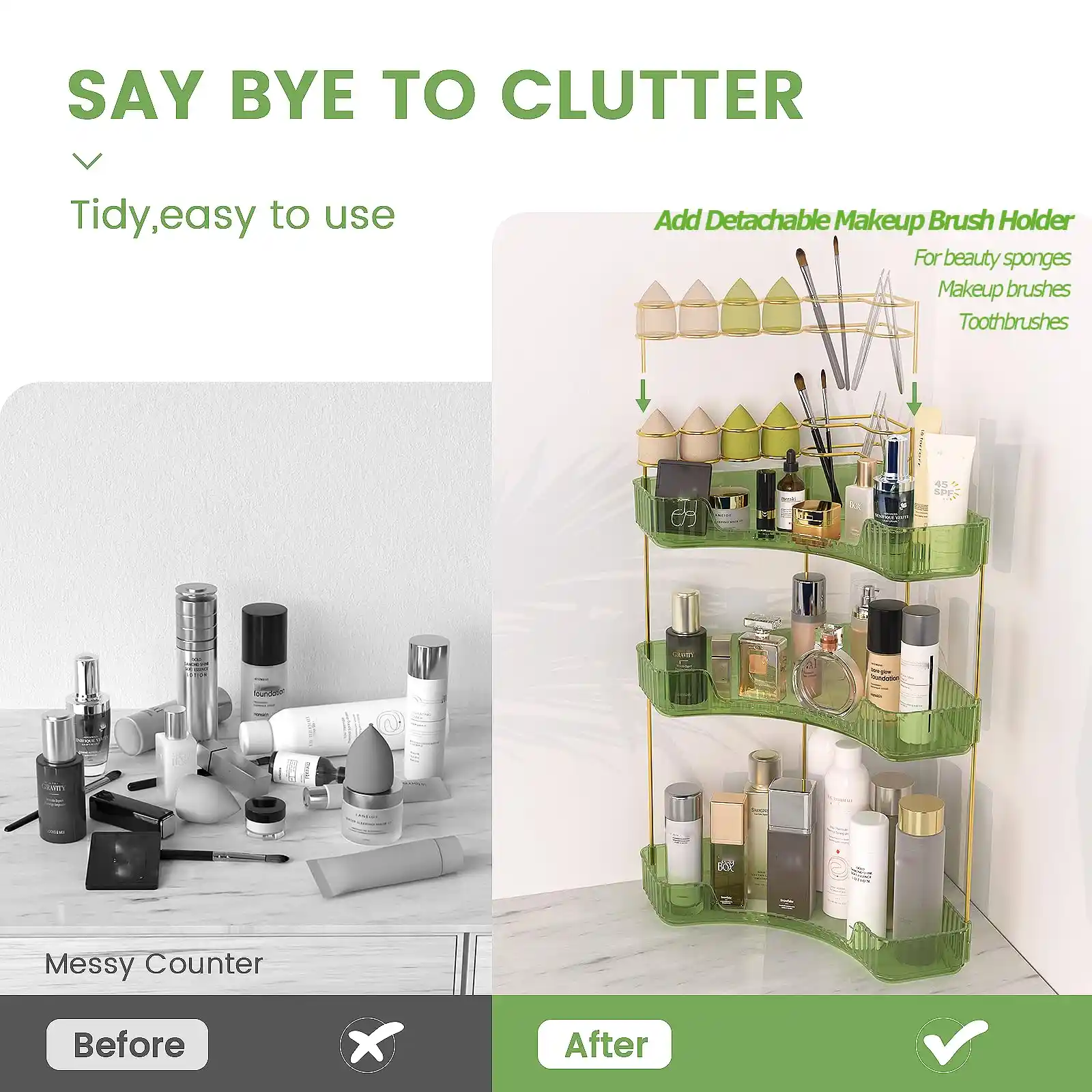 Makeup Organizer for Vanity, 3-Tier Corner unboxing