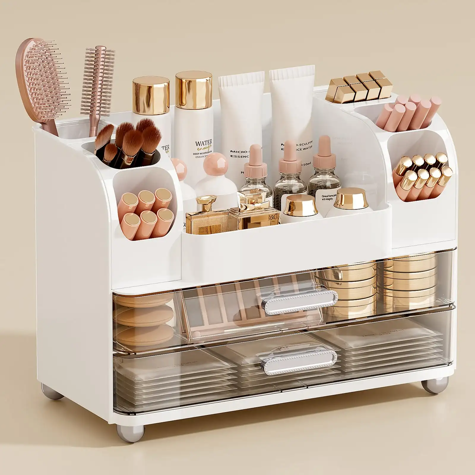 Makeup Organizer for Vanity with 2 Large Drawers review