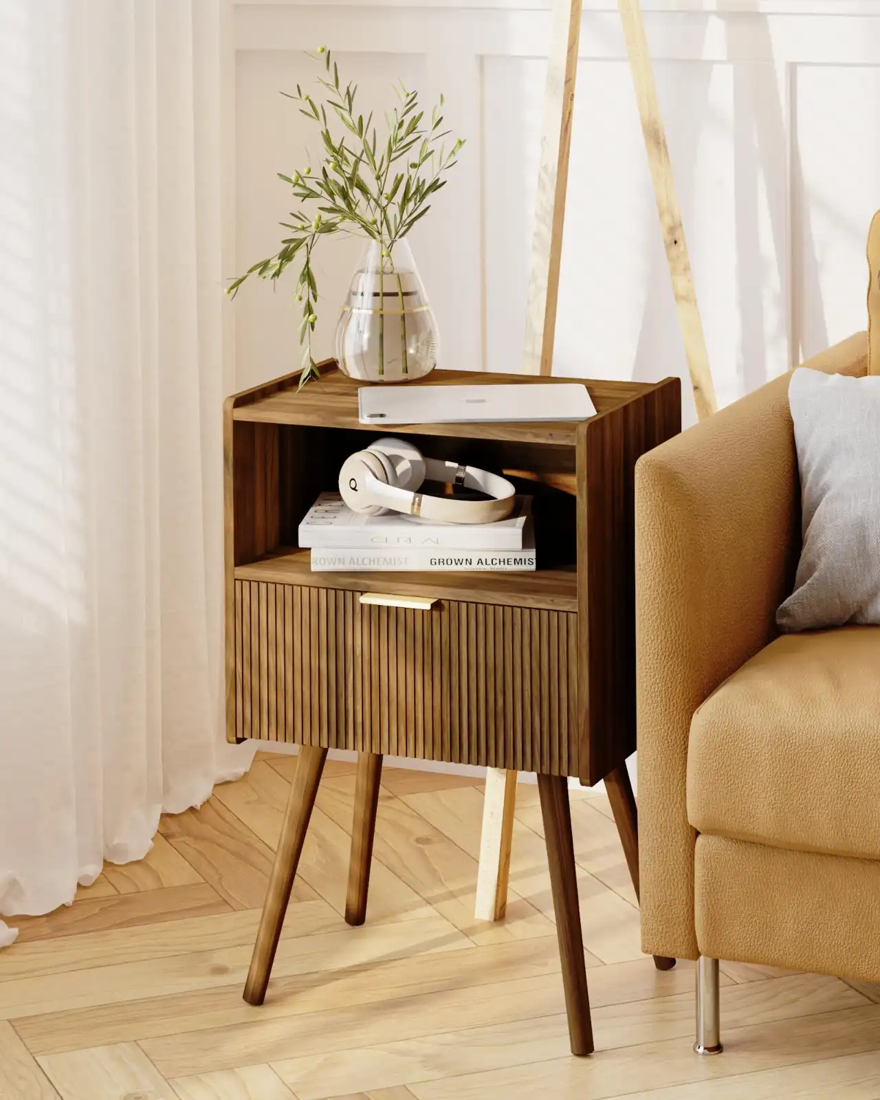 Nightstand,Modern Bedside Table with Storage Drawer results
