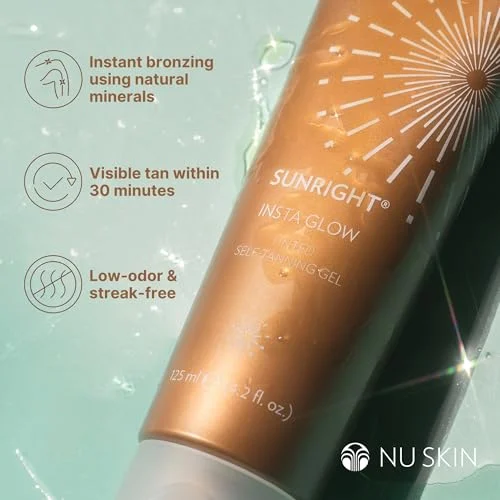 Nu Skin Sunright Insta Glow Tanner Gel – Natural Tan for Face & Body showcase