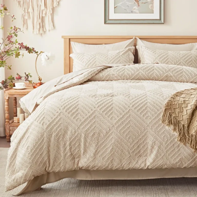 Queen Comforter Set 7 Pieces, Beige Bed in a Bag Queen Size review
