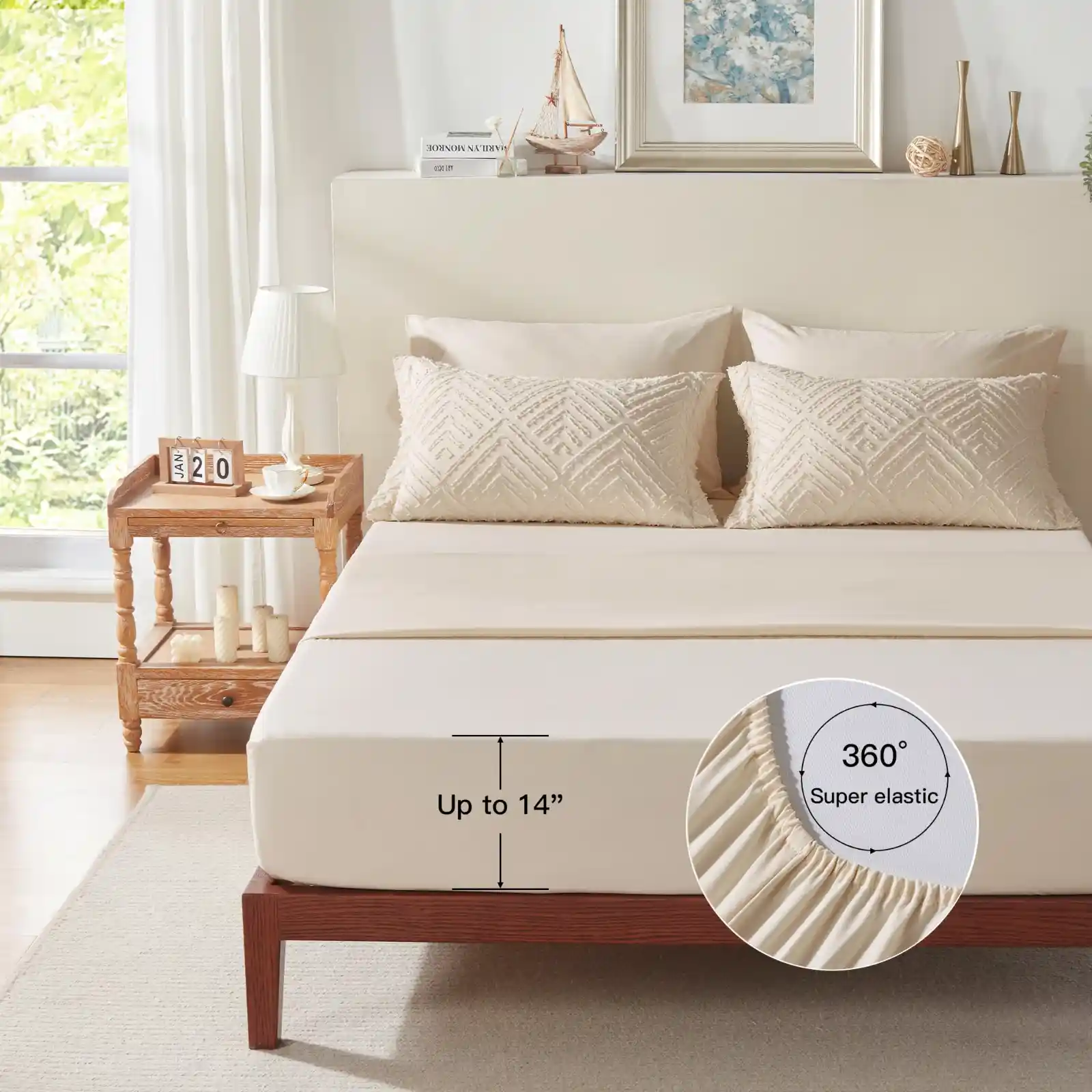 Queen Comforter Set 7 Pieces, Beige Bed in a Bag Queen Size unboxing