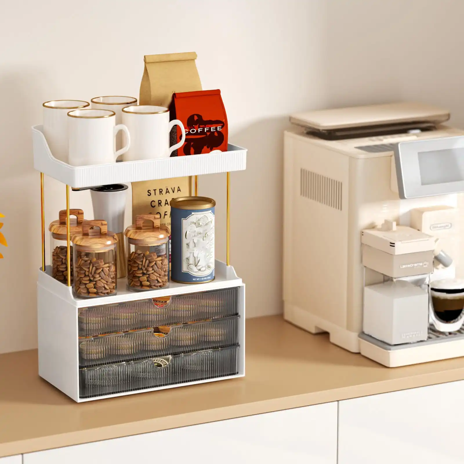 Strong 3 Drawers Bathroom Counter Organizer, 5 Tier Makeup Organizer features