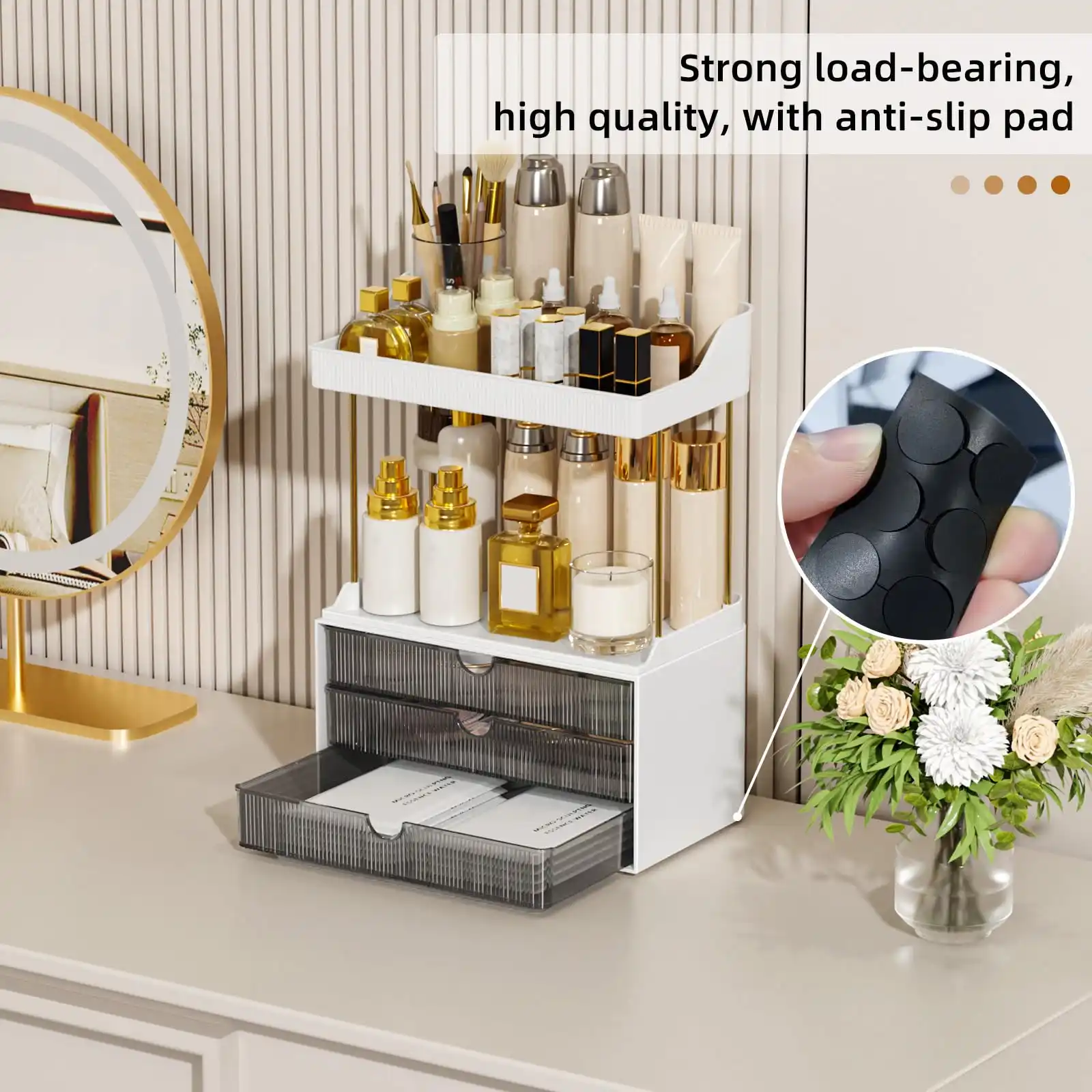 Strong 3 Drawers Bathroom Counter Organizer, 5 Tier Makeup Organizer results