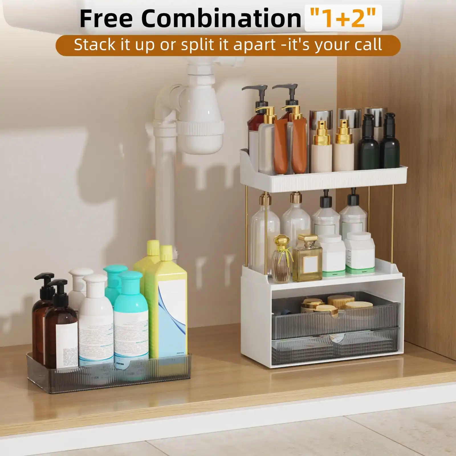 Strong 3 Drawers Bathroom Counter Organizer, 5 Tier Makeup Organizer unboxing