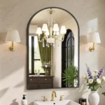 Sweetcrispy Arched Black Bathroom Mirrors for Wall