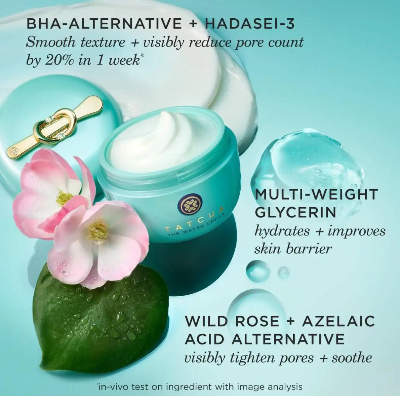 TATCHA The Water Cream Moisturizer for Face features