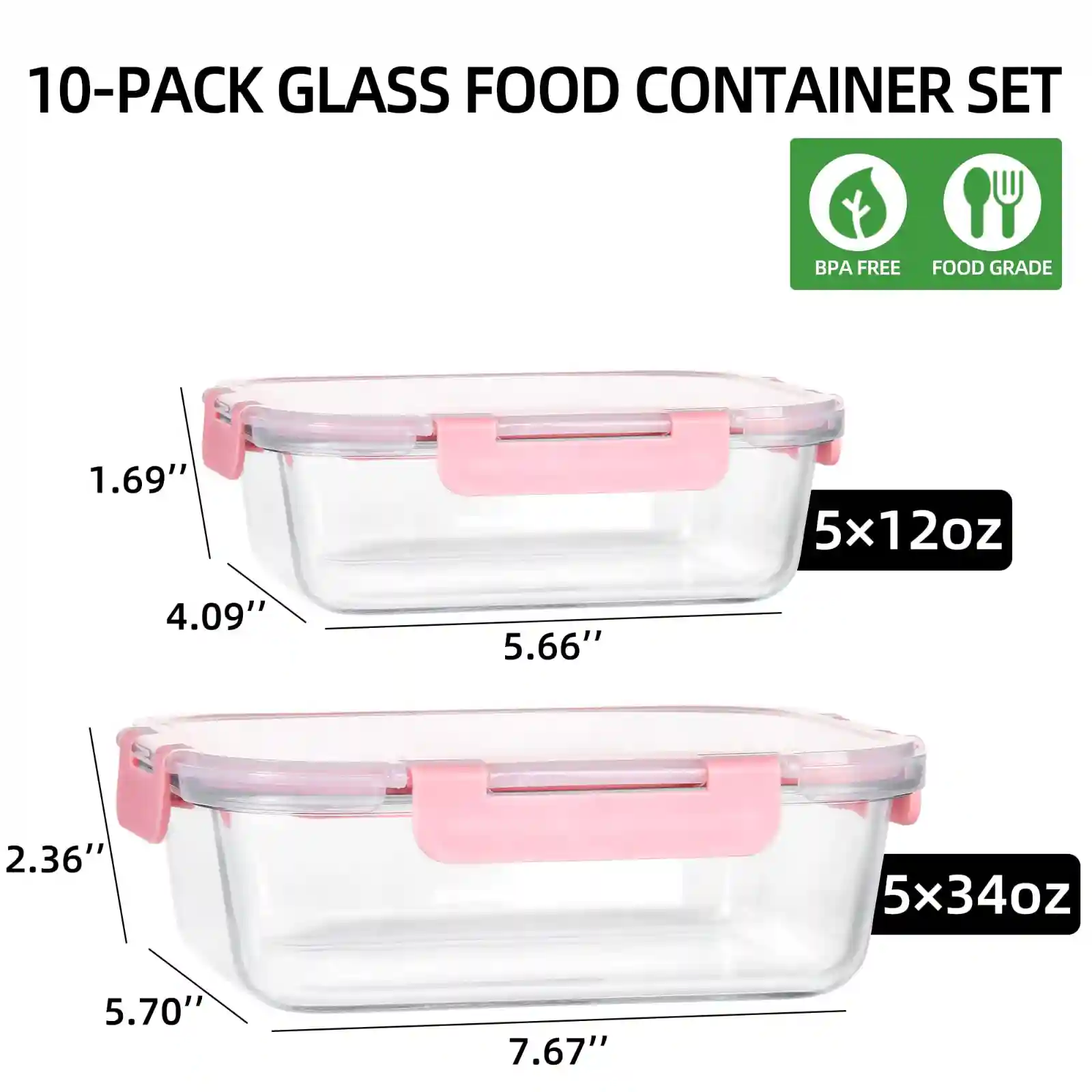 UMEIED 10 PACK Glass Food Storage Containers with Leak Proof Lids results