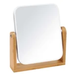 Vanity Makeup Mirror with Natural Bamboo Stand, Double Sided 360
