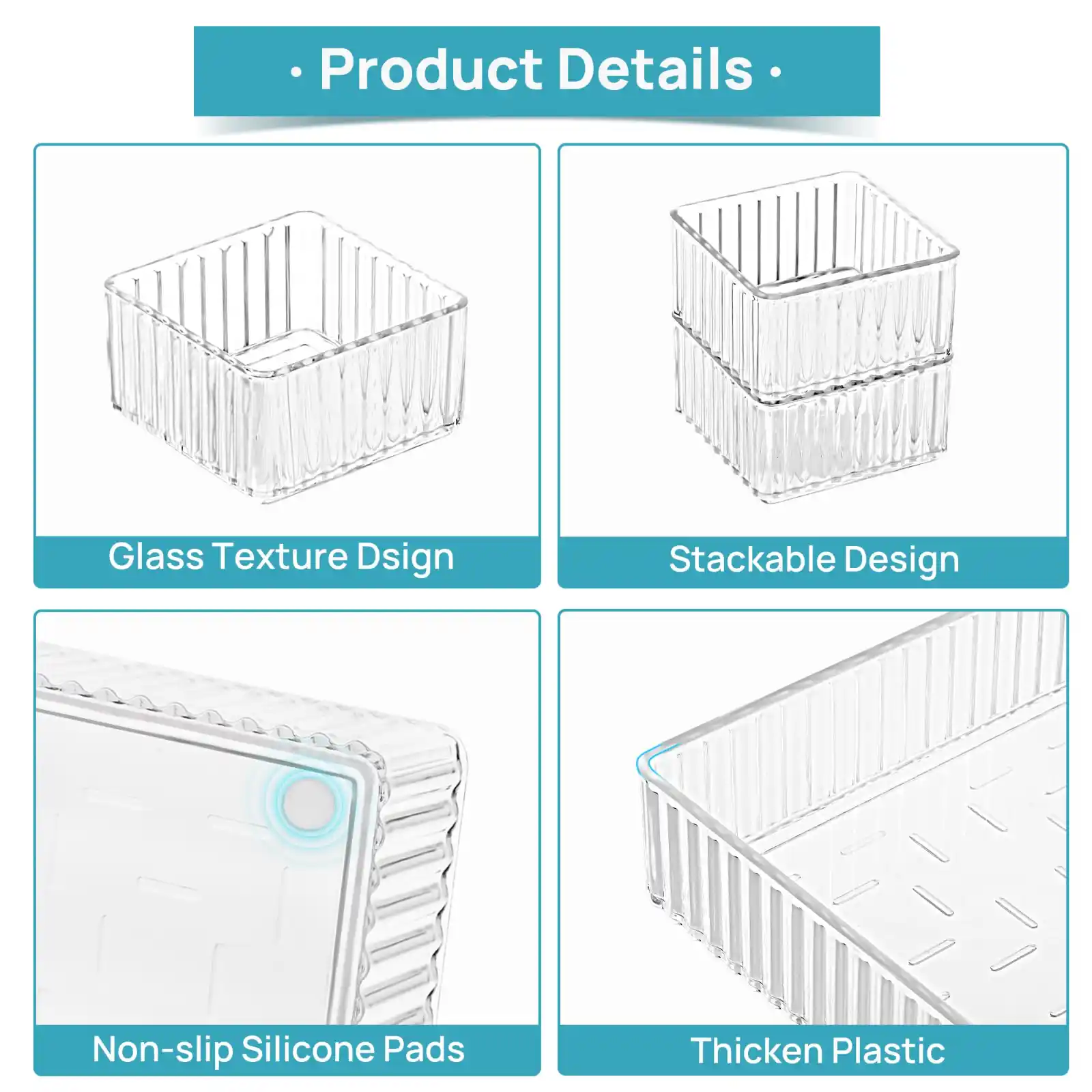 Vtopmart 7 PCS Clear Makeup Drawer Organizers Bins unboxing