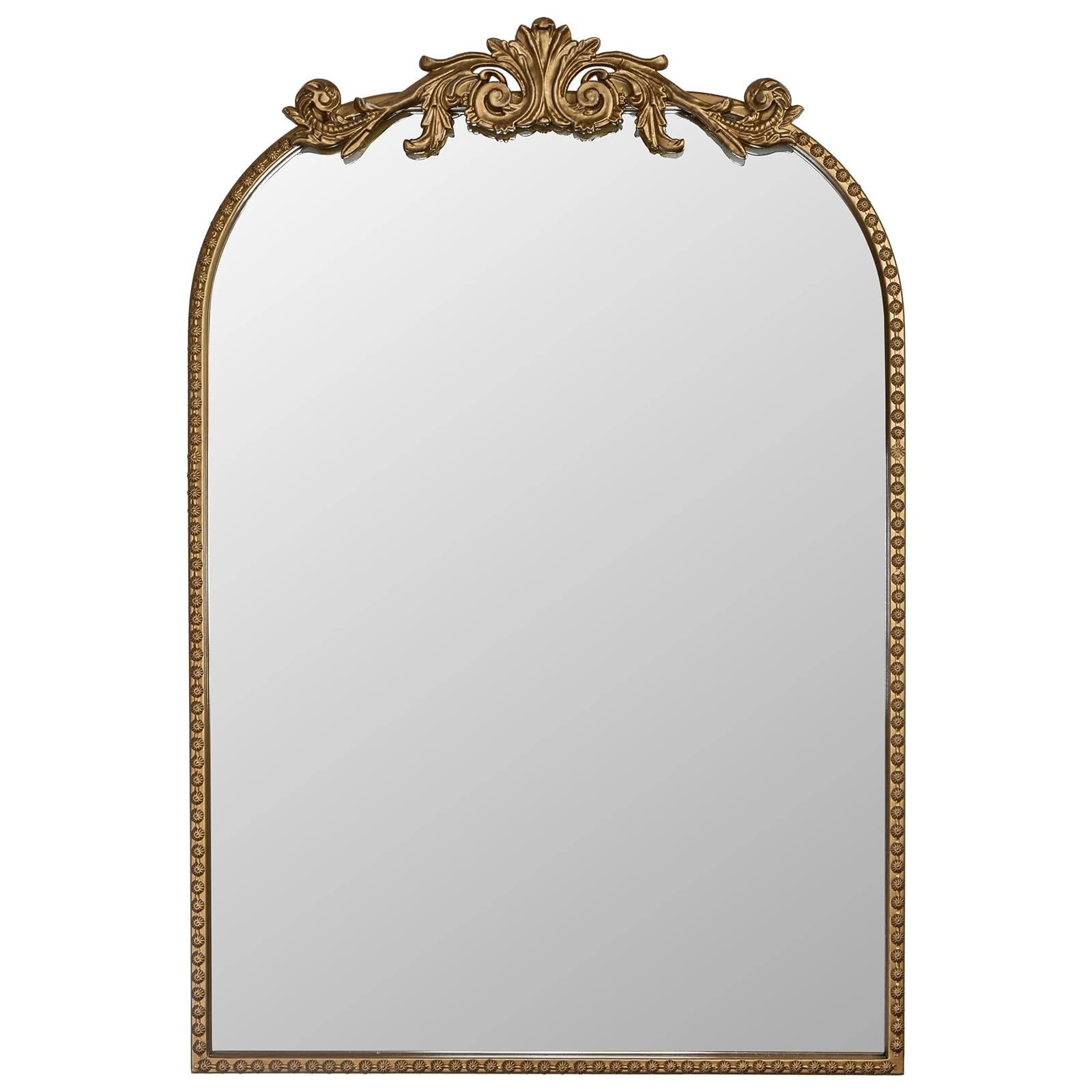 Wall Mount Baroque Arched Mirror, Antique Gold Metal Frame review