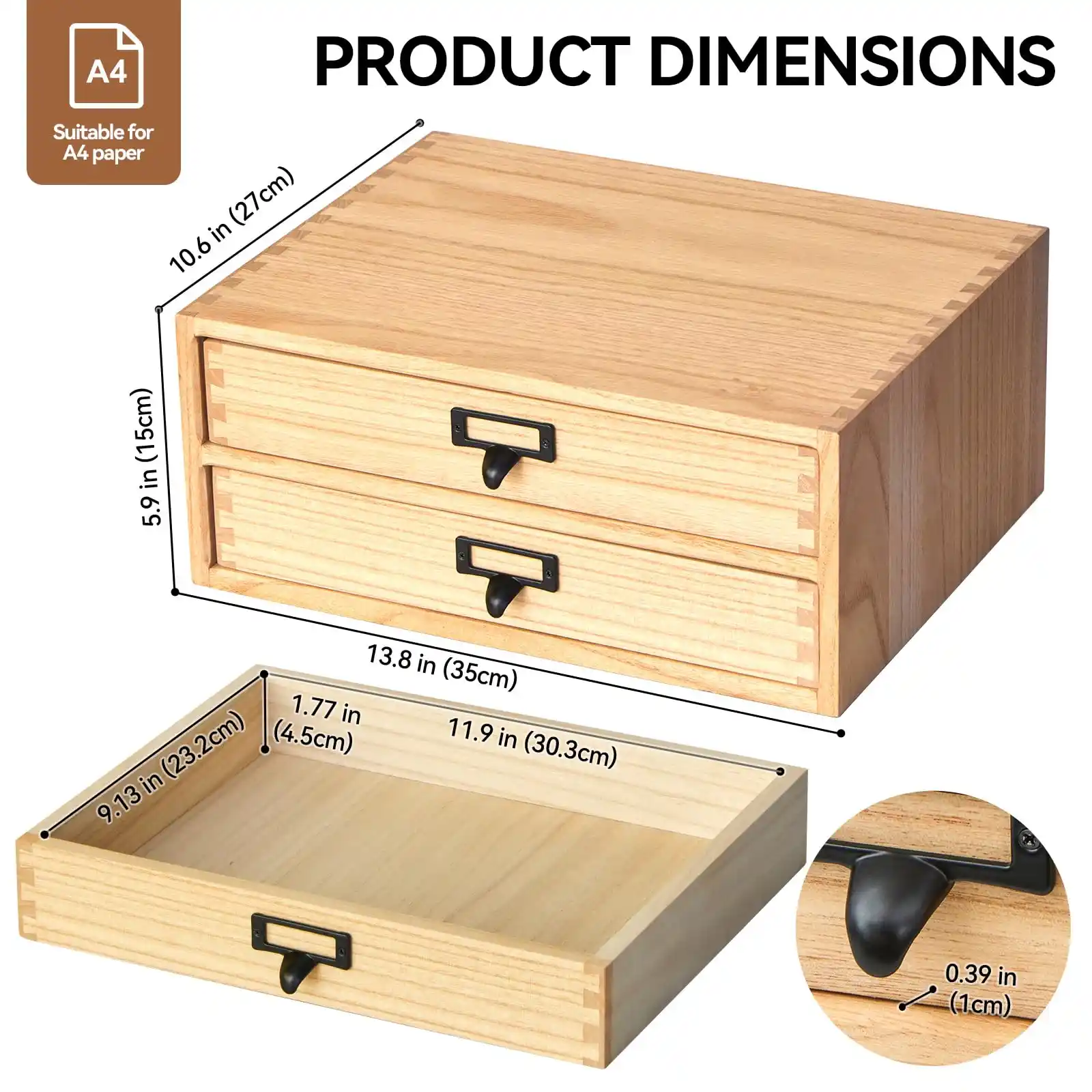 Wooden Desk Organizer with 2 Drawers results