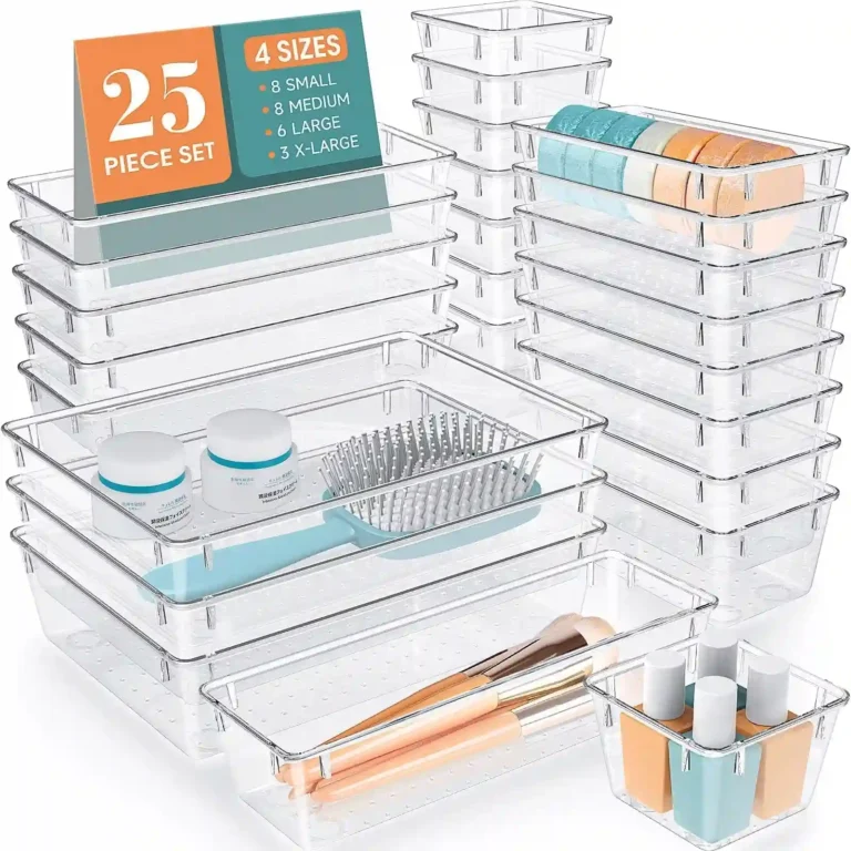 WOWBOX 25 PCS Clear Plastic Drawer Organizer Set, 4 Sizes review