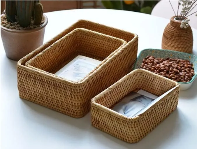 Yangqihome Natural Rattan Storage Baskets features