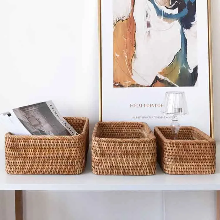 Yangqihome Natural Rattan Storage Baskets showcase