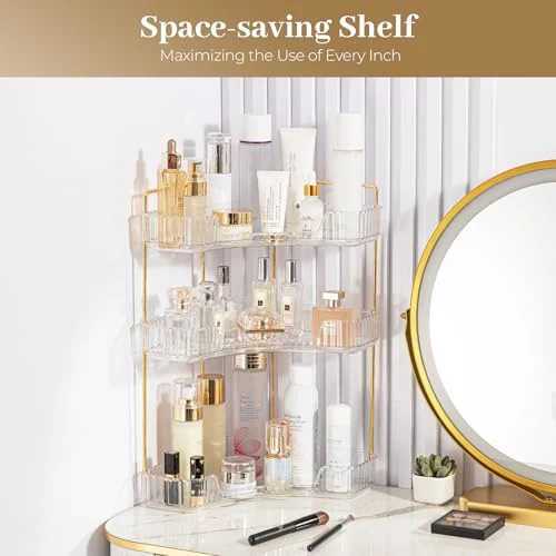 3-Tier Corner Bathroom Counter Organizer for Makeup and Perfume unboxing