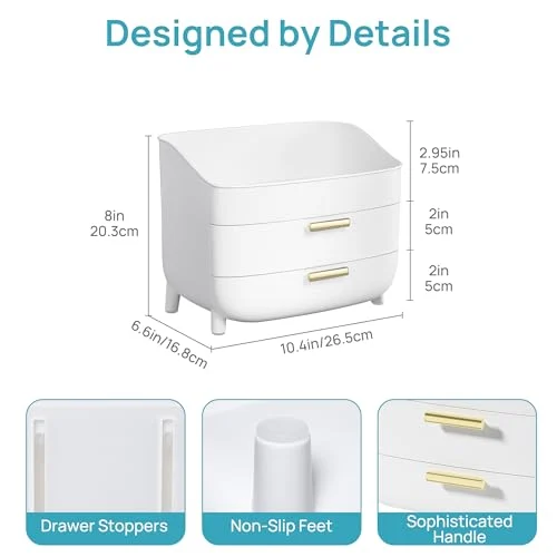 3-Tier Skincare Makeup Organizer for Vanity and Bathroom Counter detail
