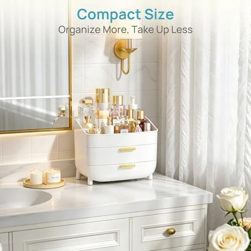 3-Tier Skincare Makeup Organizer for Vanity and Bathroom Counter features