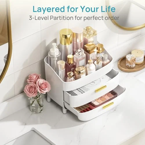 3-Tier Skincare Makeup Organizer for Vanity and Bathroom Counter showcase