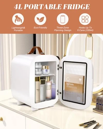 4L Skincare Fridge with LED Mirror and Carrying Handle for Travel results