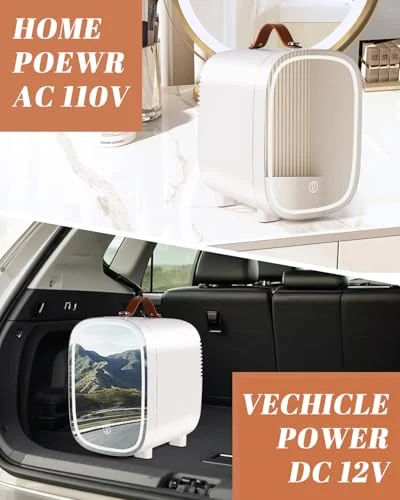 4L Skincare Fridge with LED Mirror and Carrying Handle for Travel unboxing