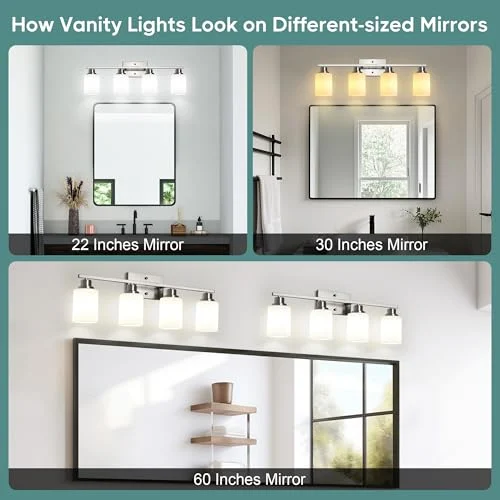 Brushed Nickel 4-Light Vanity Light with Frosted Glass Shades unboxing