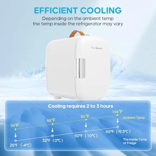 Compact Mini Fridge for Skincare and Snacks, Ideal for Dorms features